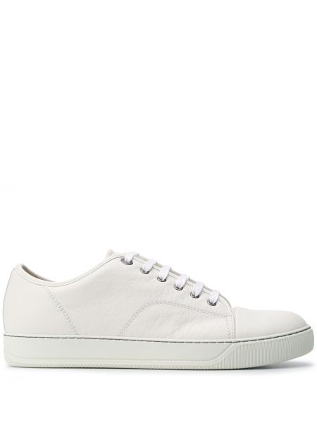 Blonder lær snøring sneakers Lanvin hvit