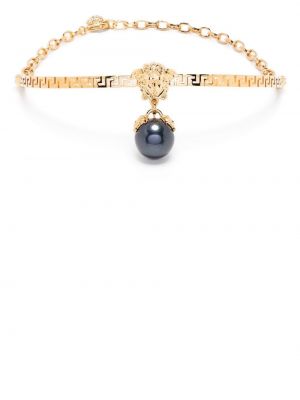 Collana con perline Versace oro