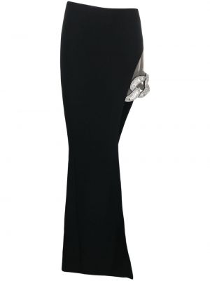 Křišťálové asymetrické dlouhá sukně David Koma černé