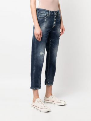 Straight fit džíny s oděrkami Dondup modré