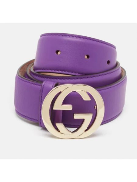 Cinturón de cuero retro Gucci Vintage violeta
