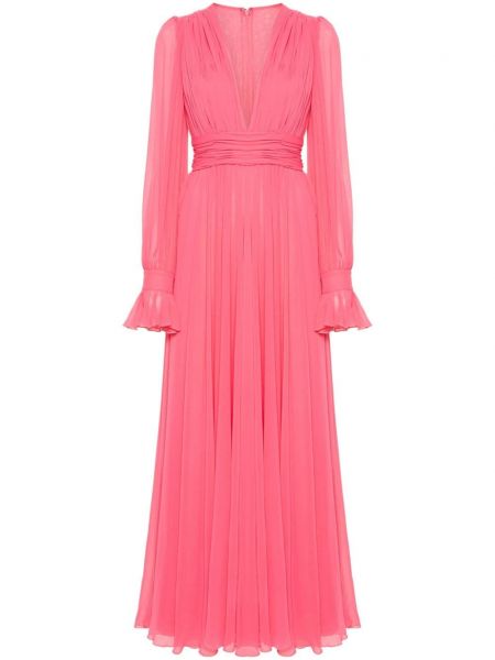 Πλισέ βραδινό φόρεμα Blanca Vita ροζ