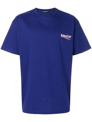 T-shirt à imprimé oversize Balenciaga bleu