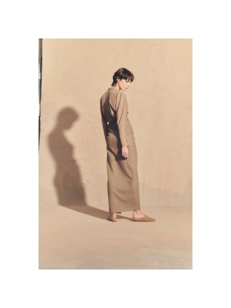 Falda larga de lana Cortana marrón