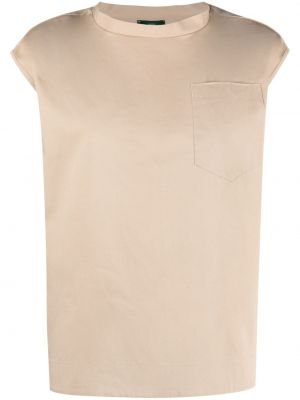 Kokvilnas t-krekls ar kabatām Jejia brūns