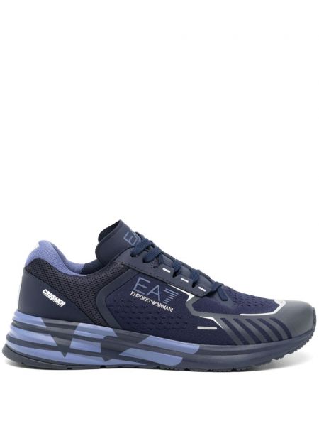 Sneakers με σχέδιο από διχτυωτό Ea7 Emporio Armani μπλε