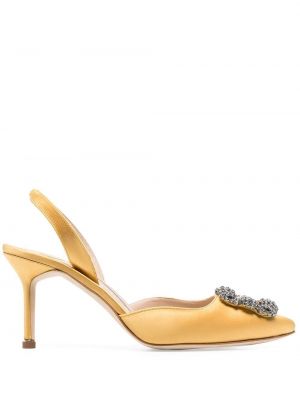 Slingback stropper pumper Manolo Blahnik gul