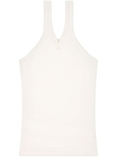 Tanktop med broderier Courreges hvid