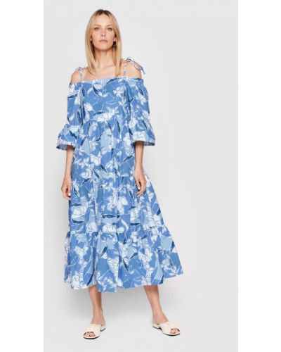 United Colors Of Benetton Rochie de vară 4WCHDV018 Albastru Regular Fit