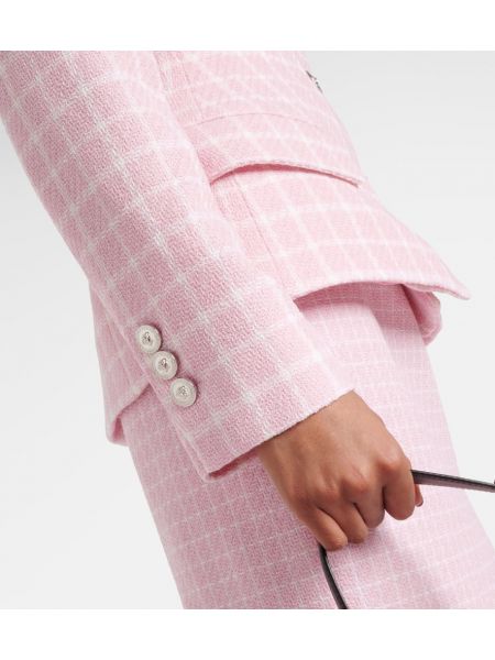 Tvīda rūtainas jaka Versace rozā