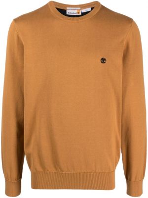 Памучен пуловер Timberland кафяво