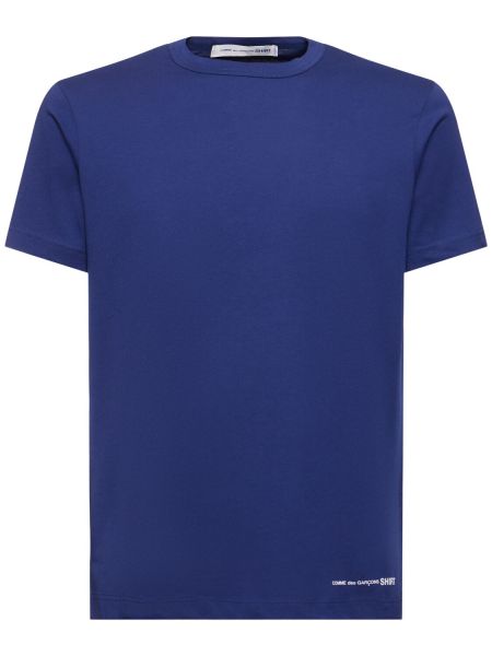 Camisa de algodón con estampado Comme Des Garçons Shirt azul