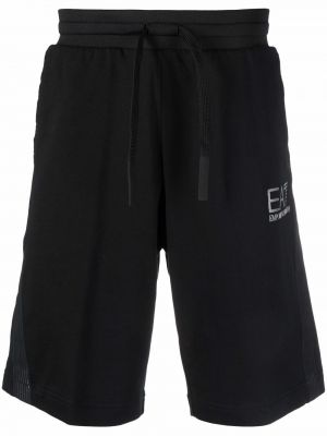 Brodert shorts Ea7 Emporio Armani svart