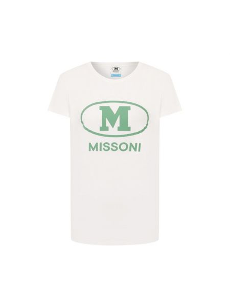 Хлопковая футболка M Missoni, бежевая