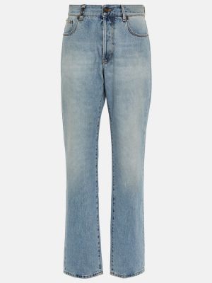 High waist straight jeans Saint Laurent blau