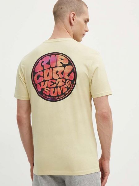 Koszulka z nadrukiem Rip Curl żółta