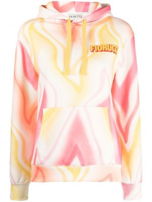 Tie dye genser med print Fiorucci rosa