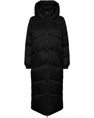 Пухено зимно палто Vero Moda черно