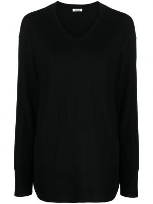 Vlněný svetr s výstřihem do v Aspesi černý