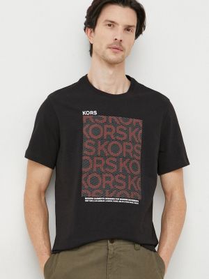 Bavlněné tričko s potiskem Michael Kors černé