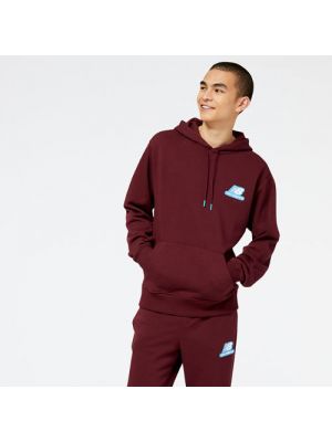Hoodie en polaire New Balance rouge