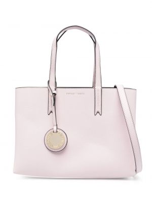 Kožená nákupná taška z ekologickej kože Emporio Armani ružová