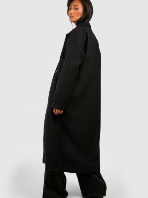 Шерстяное пальто Boohoo черное