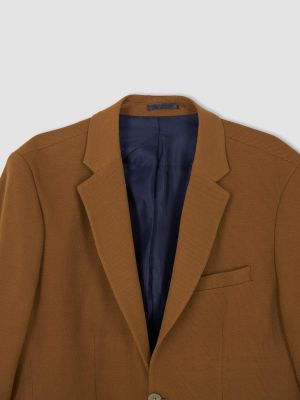 Приталенный пиджак Defacto коричневый