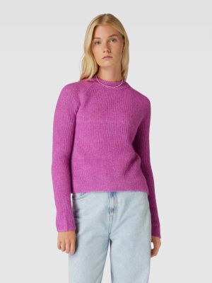 Dzianinowy sweter Pieces fioletowy