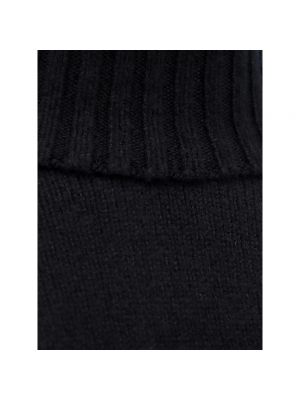 Jersey cuello alto de lana con cuello alto de tela jersey Drumohr negro