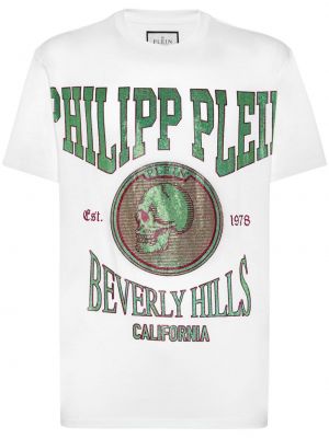 Křišťálové bavlněné tričko Philipp Plein