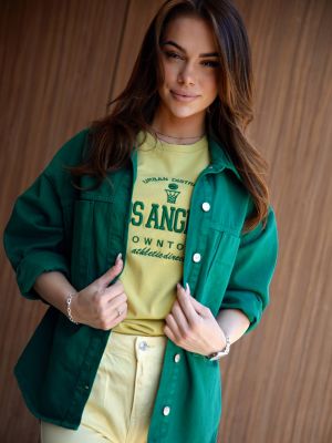 Koszula jeansowa Fasardi zielona