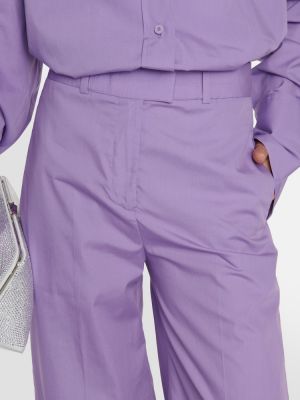 Relaxed fit hlače z visokim pasom The Attico vijolična