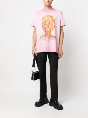 Raštuotas marškinėliai Givenchy rožinė