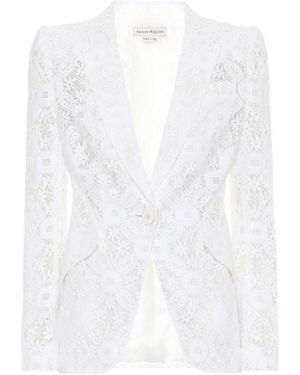 Sacou din bumbac elegante din dantelă Alexander Mcqueen - alb Sacou din bumbac elegante din dantelă Alexander Mcqueen - alb
