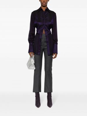 Skaidri šilkinė marškiniai Gianfranco Ferré Pre-owned violetinė