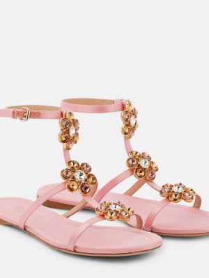 Saténové sandály Giambattista Valli růžové