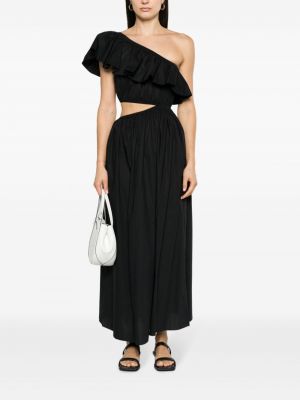 Asymetrické dlouhé šaty Matteau černé