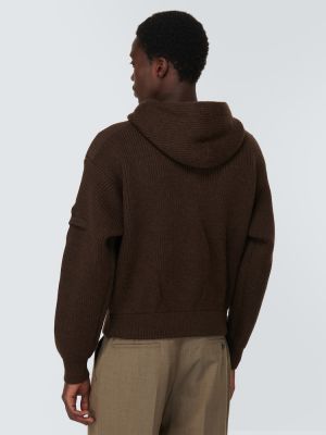 Chemise en tricot à capuche Jacquemus marron