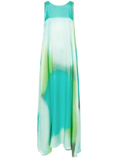 Hedvábné šaty s abstraktním vzorem Gianluca Capannolo zelené