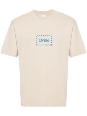 Pamučna majica Drôle De Monsieur smeđa