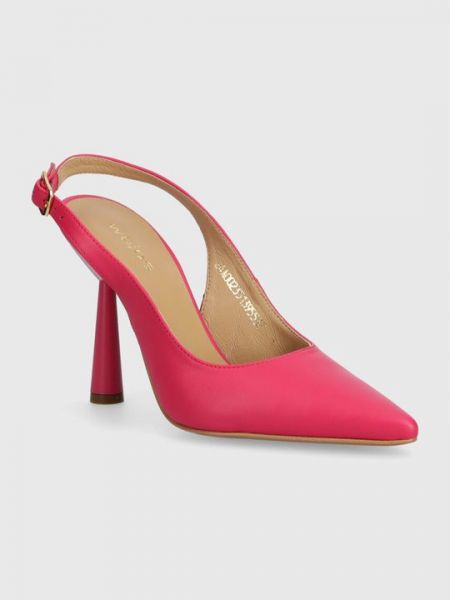 Кожаные туфли на высоком каблуке Wojas розовые