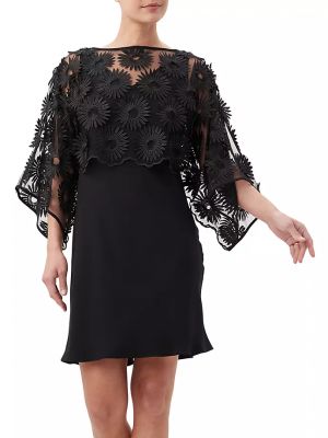 Платье мини с вышивкой Trina Turk черное