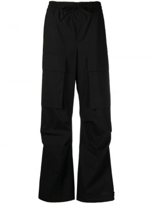 Spodnie cargo bawełniane z kieszeniami Parosh czarne