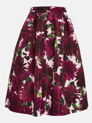 Kvetinová midi sukňa Oscar De La Renta ružová