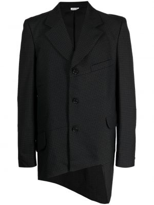 Kockované vlnené sako s potlačou Comme Des Garçons Homme Deux čierna