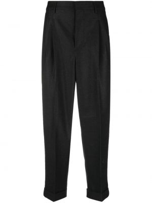 Plisované vlněné kalhoty Ami Paris černé
