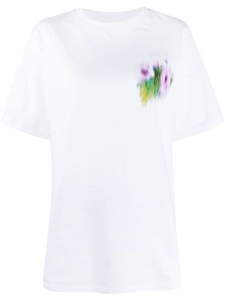 Camiseta de flores con estampado con estampado abstracto Kenzo blanco