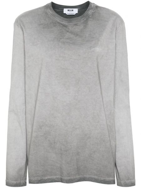 T-shirt brodé en coton Msgm gris