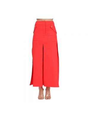 Długa spódnica z wiskozy Pinko czerwona